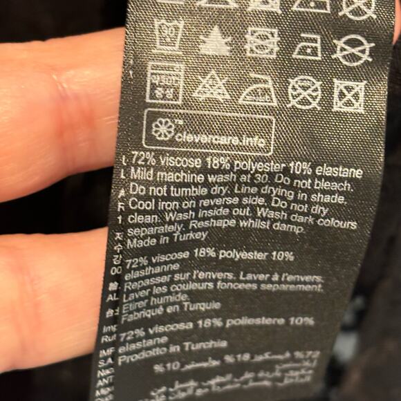 All Saints Black Semi-Sheer Long Sleeve Oversized Top size - XS - Picture 3 of 6